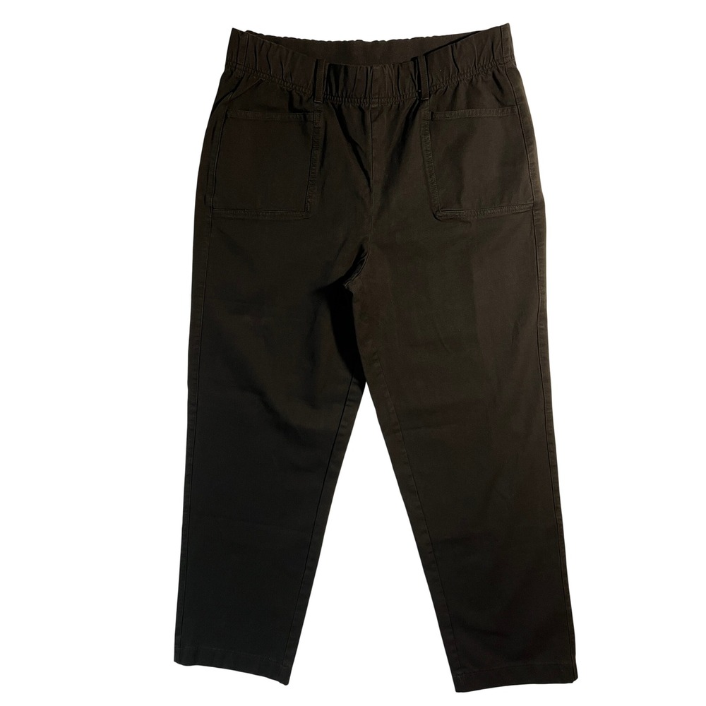Any Body Women's Black Wide Leg Crop Capri Pant's Size Medium Tall Cotton Rayon - Picture 1 of 8